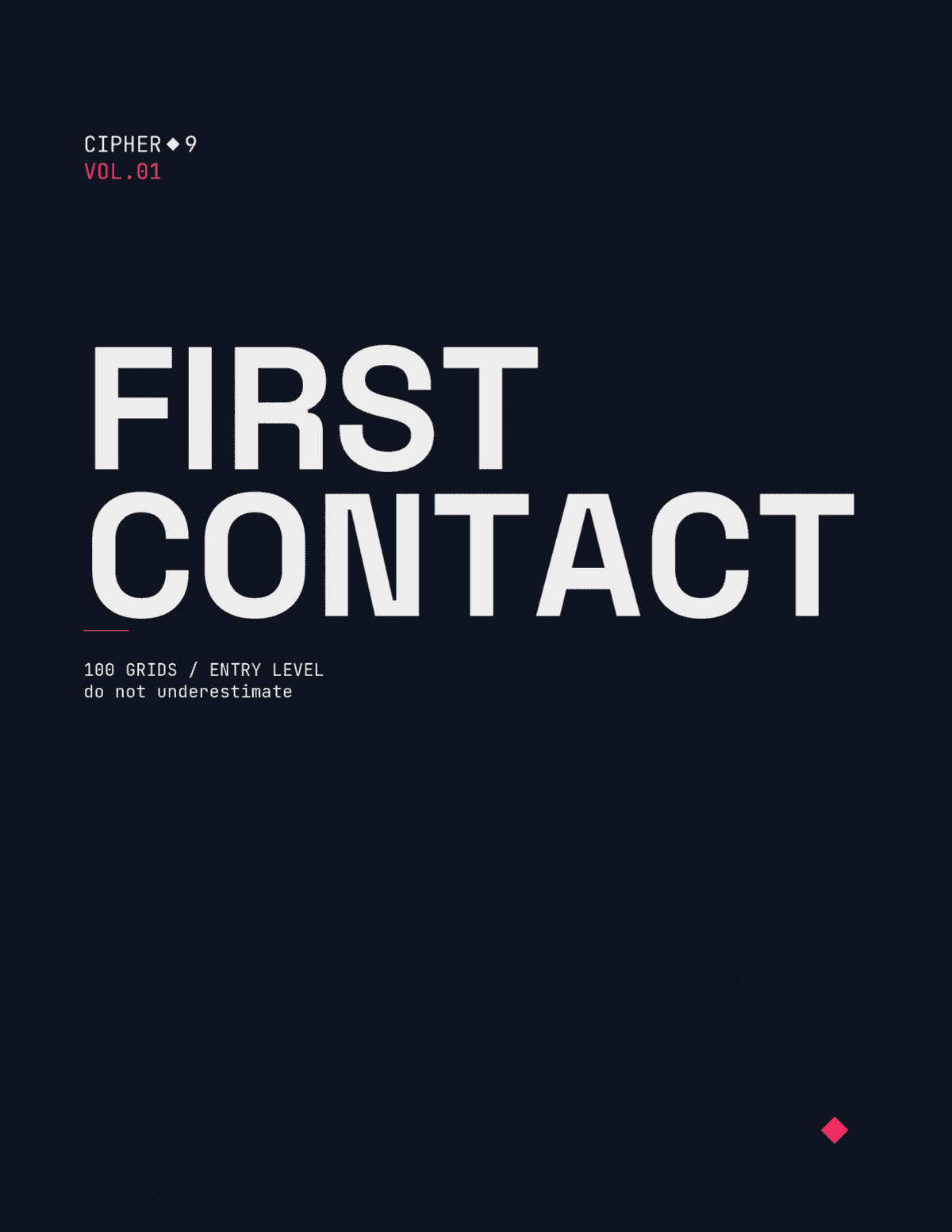 CIPHER 9 VOL.01 First Contact — puzzle book cover